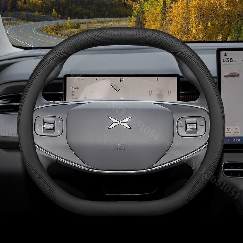

For Xpeng G7 XiaoPeng G7 2026 2026 Car Steering Wheel Cover Leather Ultra-thin Anti Slip Handle Wrap Covers Interior Accessories чёрный