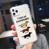 Custodia Carina a Cartone Animato Cane Salsiccia per Telefono per iPhone 17 16 15 14 13 12 11 Pro Max Mini SE 7 Plus Animale Trasparente Morbida Shell Fundas
