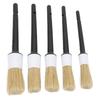 5pcs Auto Detailing Brush Set for Cleaning Car Interior Exterior Engine Exhaust Leather SeatWhite Grey