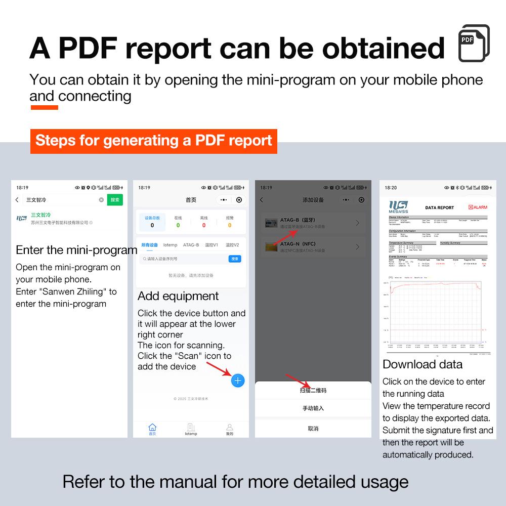 Mini USB Bluetooth Temperature Data Logger 65000 Points Internal Sensor High Precision TEMP Recorder For Cold Chain