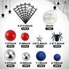 Spider Theme Cake Decor Glitter Spider Birthday Toppers Star Red Silver Blue Balls Cupcake Topper for Boys Men Baby Shower Party