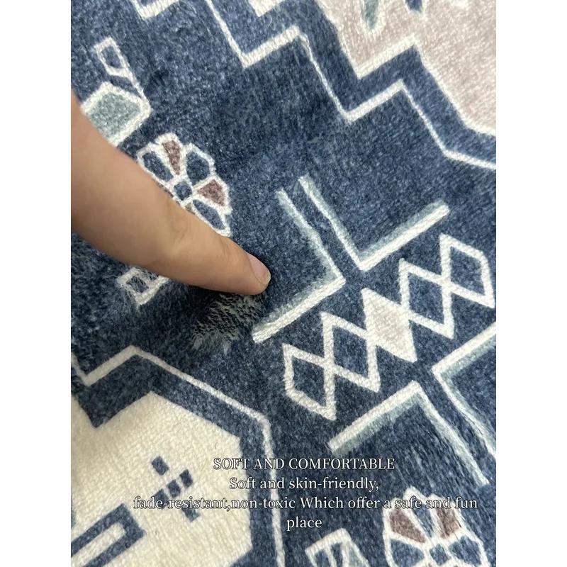 Welcome Heart Paw Print Entryway Doormat Non-Slip Washable Dirt Trapper Stain Resistant Floor Mat for Pet Lovers