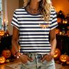 Women's Halloween Print Short Sleeve T-Shirt Casual Fashion Top