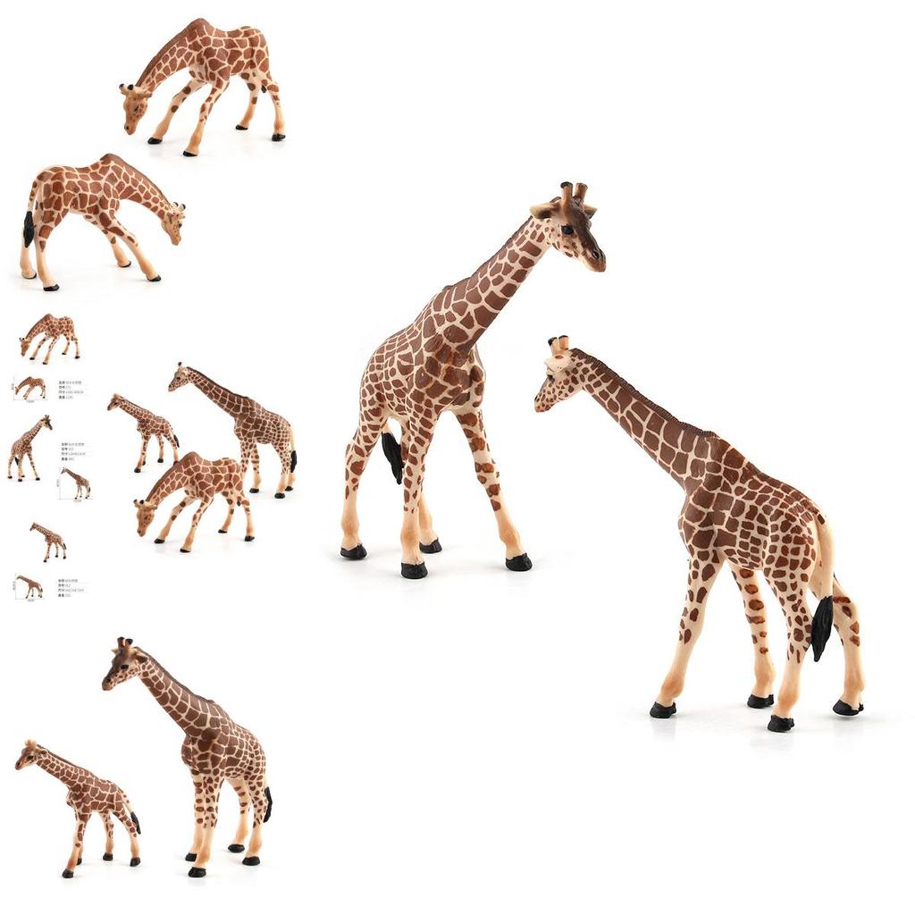Realistic Pvc Giraffe Family Models For Collectors And Decor Featuring Three Unique Styles