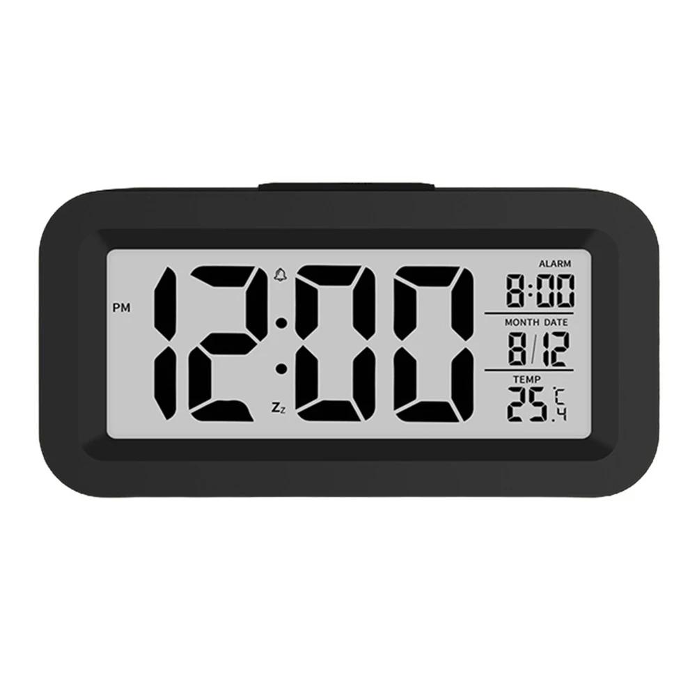 Digital LCD Alarm Clock With Calendar Thermometer For Desk Travel Office Decor Student Alarm Clock Electronic Clock Smart Clock