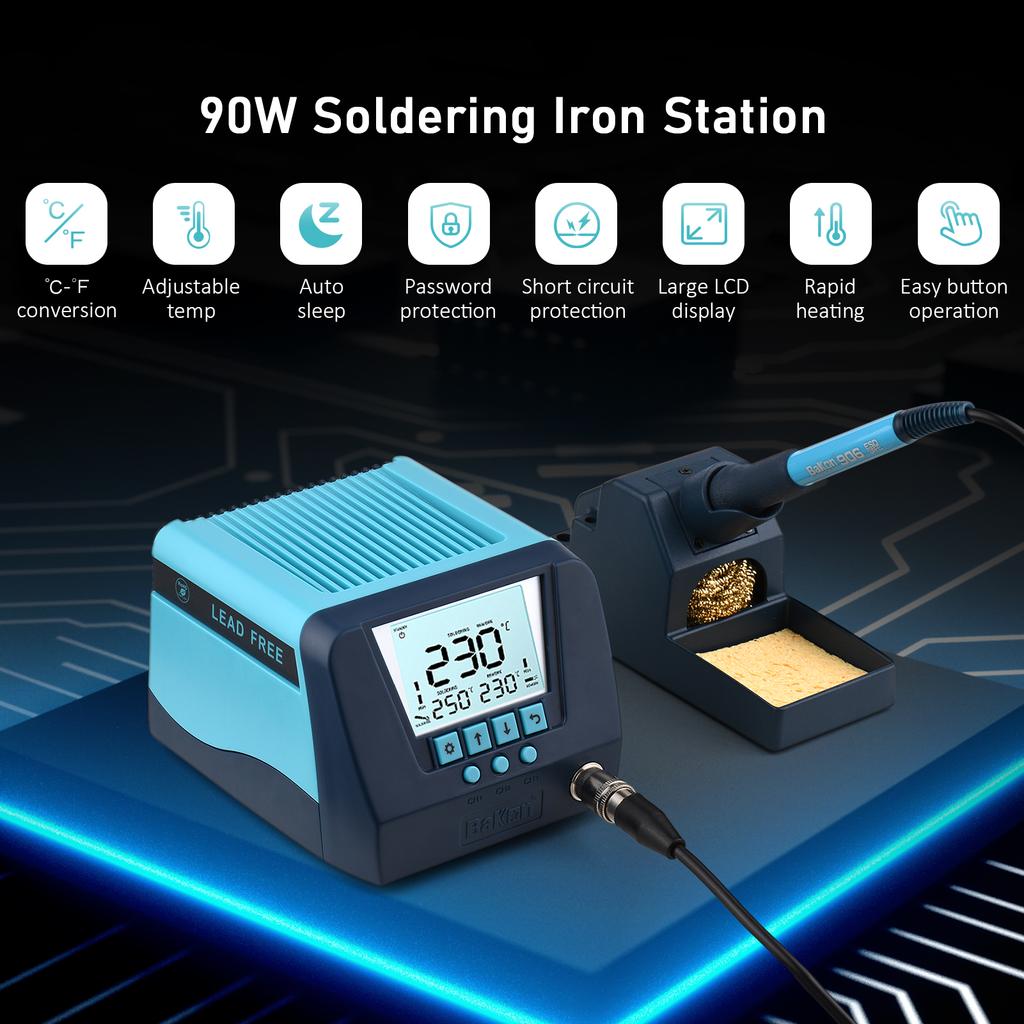 BAKON BK90 90W Solder Station Soldering Iron Station with Smart Temperature Control (356 Fahrenheit  896 Fahrenheit
