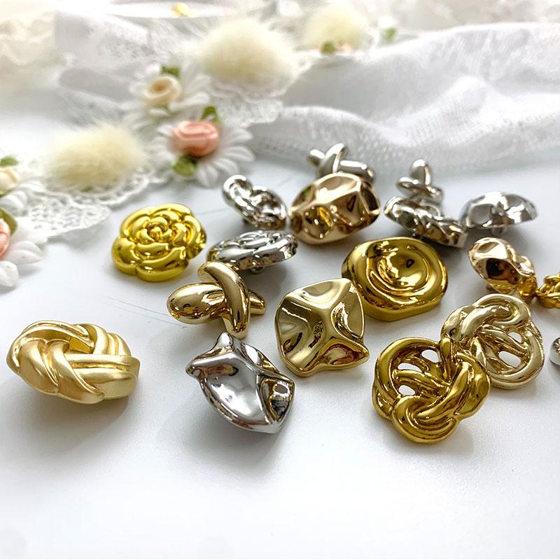 Vintage Metal Buttons For Clothing Designers Diy Crafts Supplies Jacket Embellishment Garments Glitter Sewing Accessories 10pcs