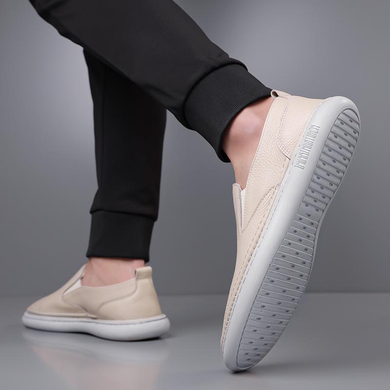 Loafers All-match Social Flats Mens Slip On Shoes Fashion Outdoor Walking Shoes Men All-match Sneakers Leather Office Footwear