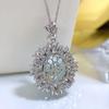 New Nobility 100% 925 Sterling Silver Paraiba Necklace Top Grade 18*21mm Diamond Pendant Gemstone Wedding Bride Fine Jewelry
