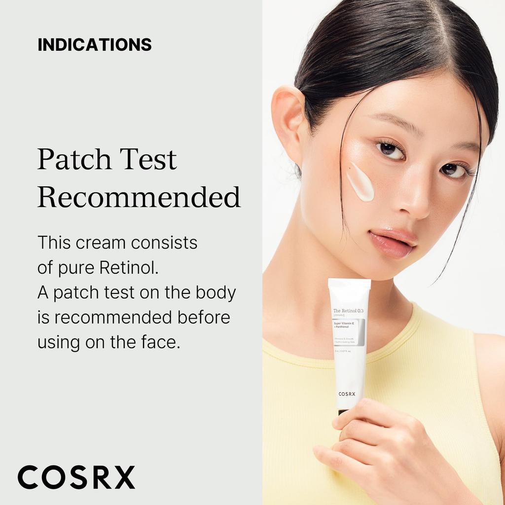 COSRX NEW Retinol Cream Retinol Cream with Vitamin Hyaluronic and Pure Authentic Retinol for Sensitive COSRX Korean Korean Cosmetics 0.3 20ml, E,