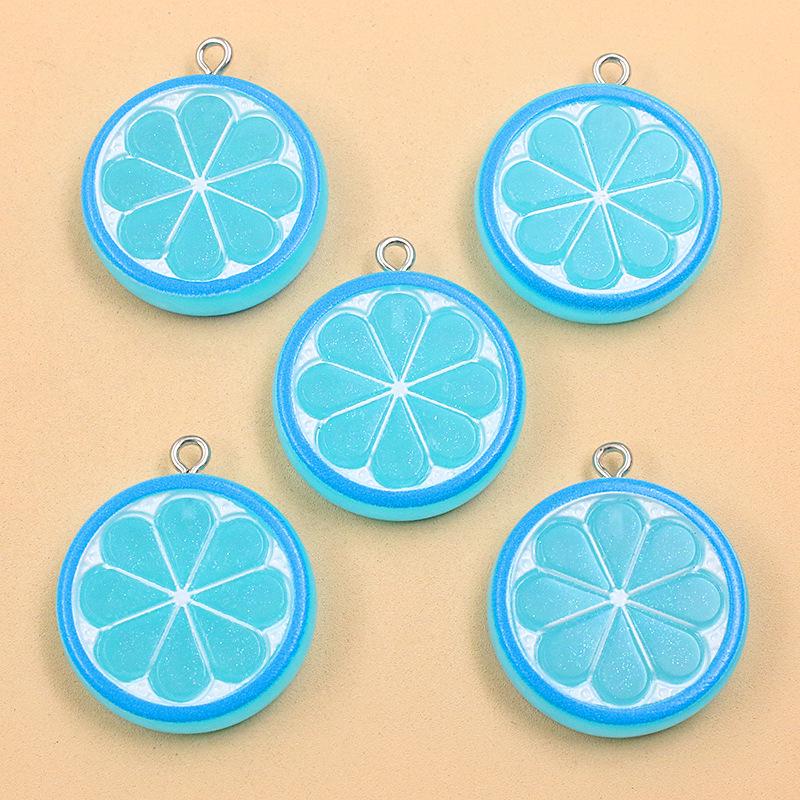 Mixed Style Resin Fruit Pendant Keychain - Kiwi, Watermelon, Lemon