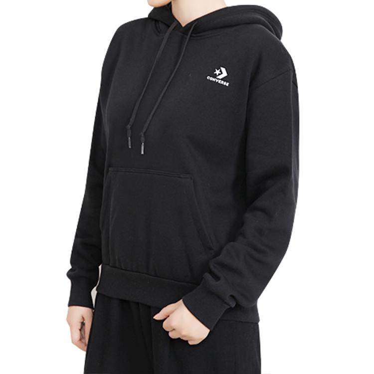 Converse Sweatshirts Women's Black Hooded Thickened Regular 10020872-A01