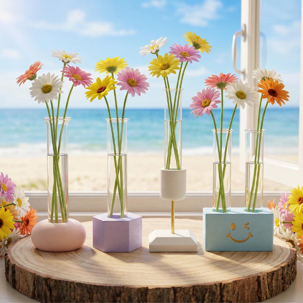 Geometric Epoxy Mold for Flower Vase - DIY Hydroponic Test Tube and Wall Decoration Silicone Mold