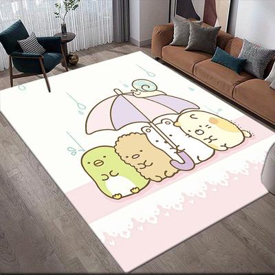 Sumikko Gurashi Flannel Pattern Square Carpet,Area Rug,Carpet Rug for Living Room Bedroom Sofa Playroom Decor,Non-slip Floor Mat