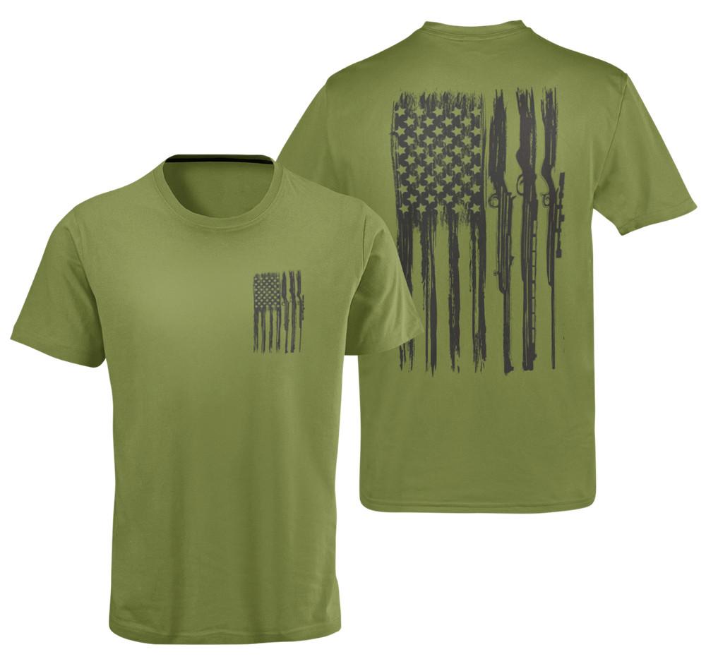 USA Gun Flag T Shirt American Patriotic T-shirt 2nd Amendment Hunting T-shirt