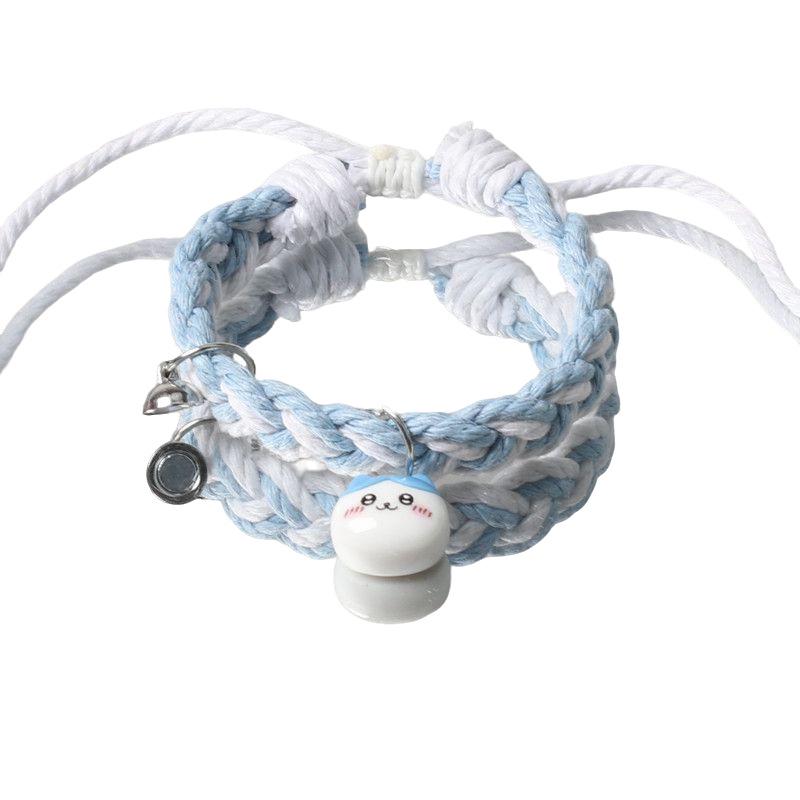 Chiikawa Cotton Linen Adjustable Cartoon Couple Bracelet - Magnetic Bestie Bracelet for Women