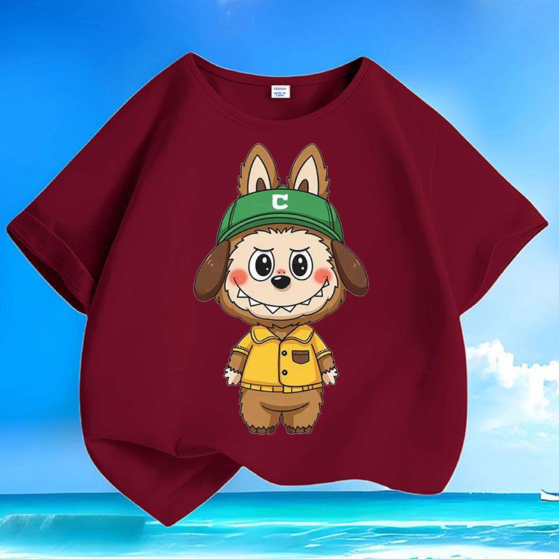 

Children s Pure Cotton Fashionable Cartoon T-shirt, Loose Round-neck Top for Boys and Girls in Summer 160