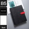 A4 Retro Leder Notizbuch mit Magnetverschluss - Unifarbe, Herausnehmbares kariertes Notizbuch