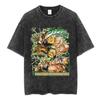 Jolyne Cujoh Stone Ocean Vintage Washed T Shirt Anime Jojo Bizarre Adventure T-shirts Casual Cotton Short Sleeve T Shirts Unisex
