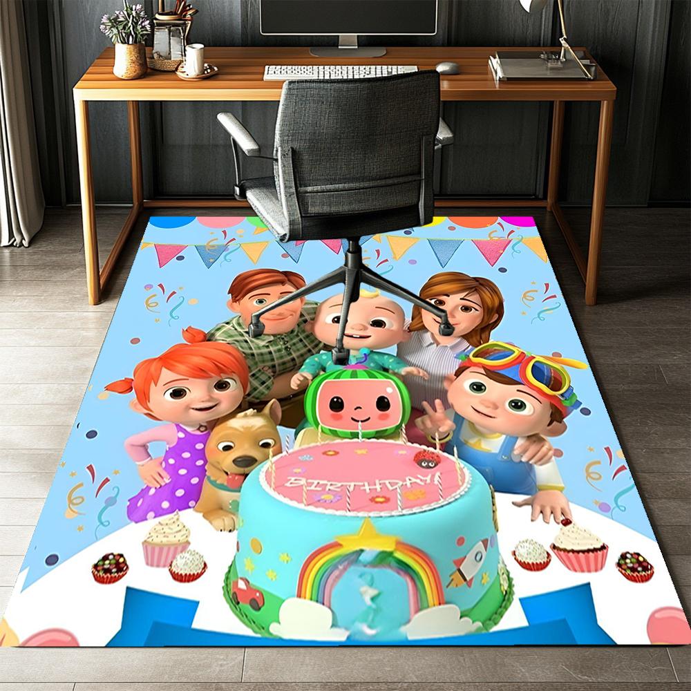 Cocomelon Printed Carpet Rug for Office Chair Living Room Bedroom Kitchen Room Decor Gifts