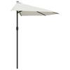 Balcony Sun Umbrella with Aluminum Pole Sand Colored 300 x 155 cm Semi Circular