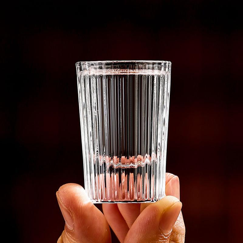 6ks Sada 20ml Pruhovaná Sklenice na Zahraniční Víno Malý Objem Sklenice na Likér Průhledné Sklenice na Brandy Vodku Party Bar Specifická Sklenice na Víno