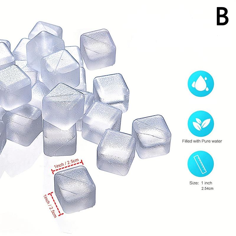 24 Pezzi/Set Cubetti di Ghiaccio Riutilizzabili per Whisky Pietre Resistenti all'Usura Estive Cubetti di Ghiaccio per Whisky Accessori in Plastica