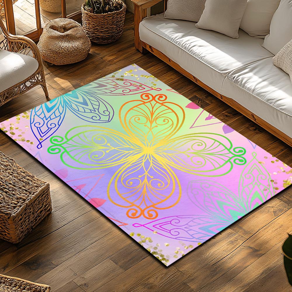 Unique Abstract Area Rug Washable Non-Slip Floor Mat Home Decor Living Room Bedroom Carpet Modern Art Design Indoor Outdoor Rug