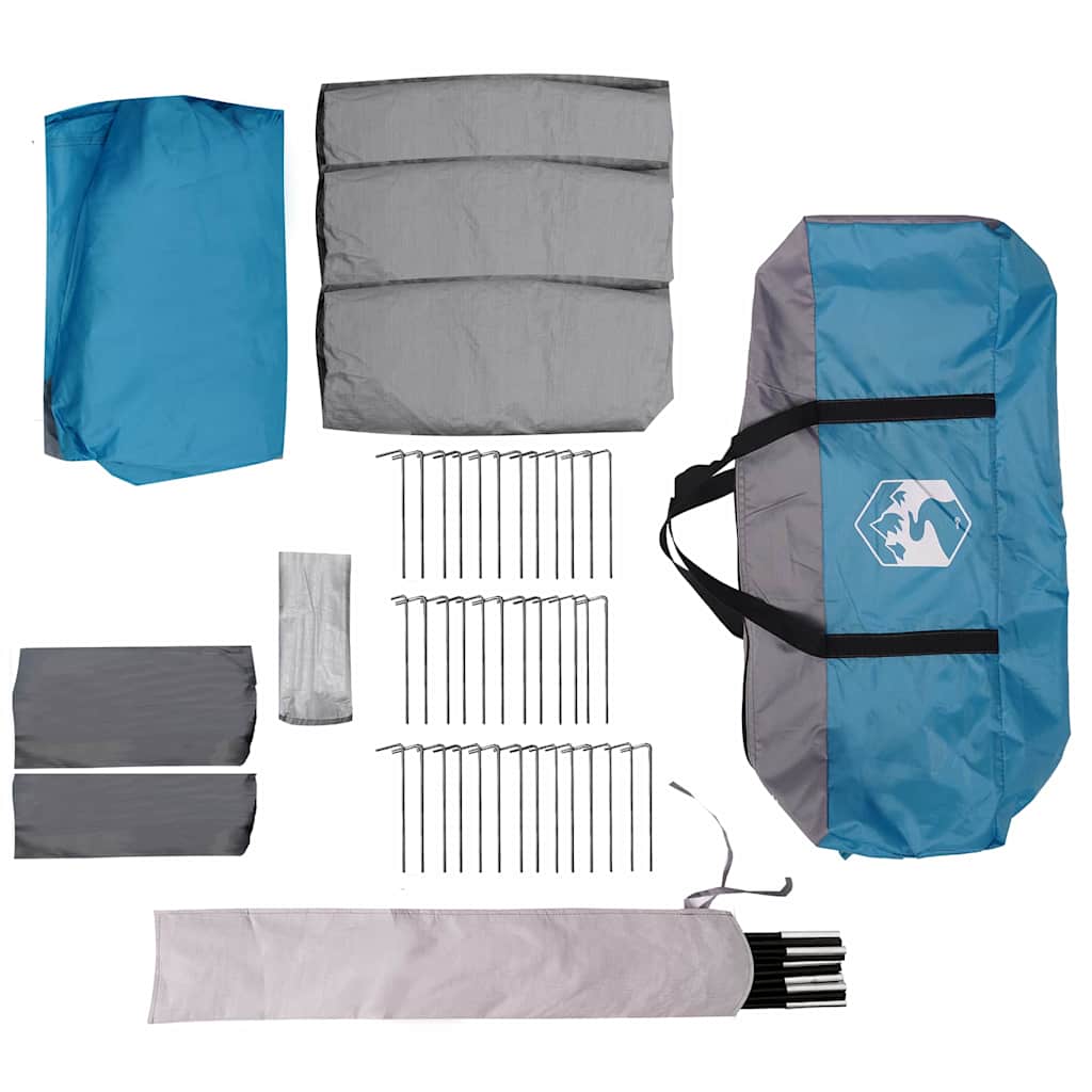 Family Tent for 12 Persons Blue and Gray 760 x 645 x 230 cm