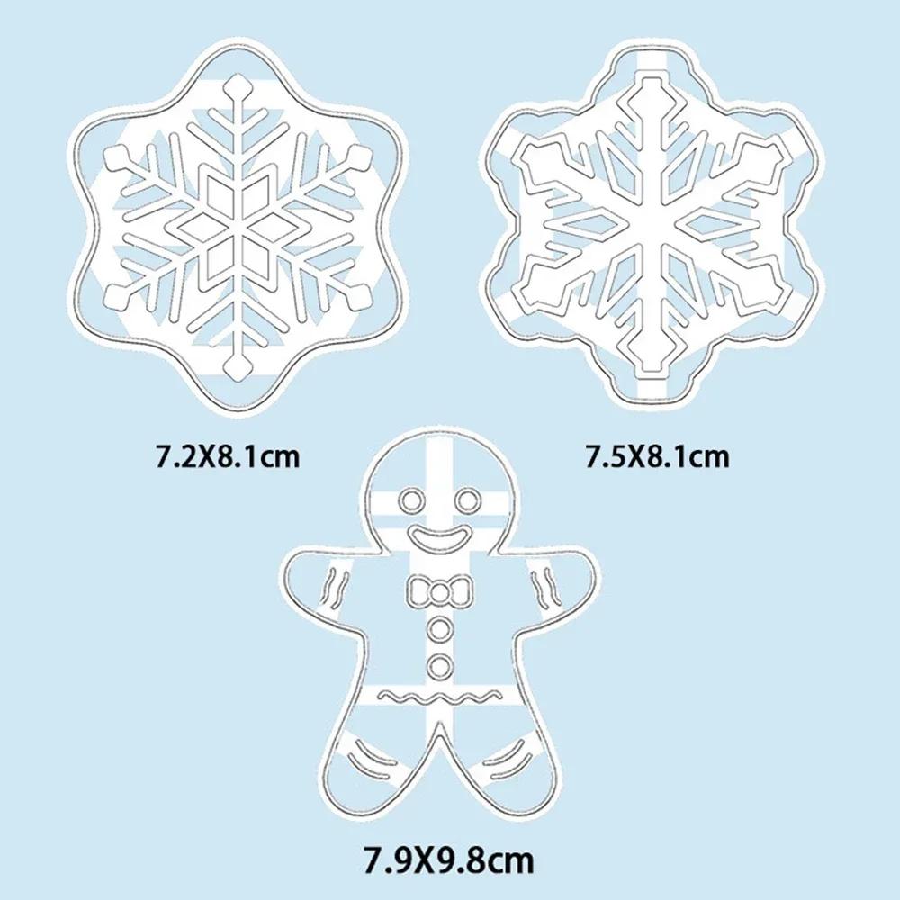Christmas Cookie Cutter Xmas Snowflakes Santa Claus Fondant Biscuit Embossing Mold DIY Plastic Pastry Baking Mould Kitchen Tools
