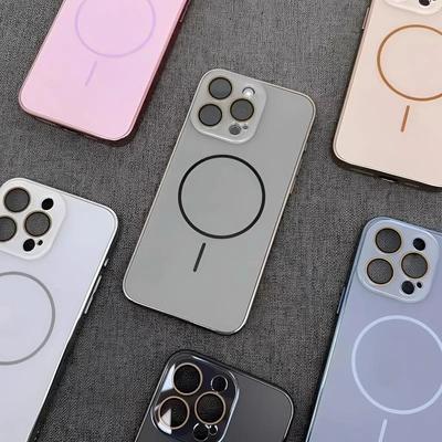 Vékony Kör Erős Mágneses Rögzítés Alkalmas IPhone16promaxhoz Puha Szélű AG Matt Apple 15 Kristály Lencse 13 Mobiltelefon Tok