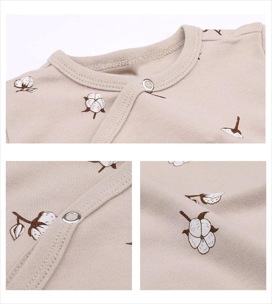 Long Cotton Color [Misia Luxury] Rompers, Spring/Autumn, Sleeves, Jumpsuit, Boys, Girls, Unisex, Baby, Hat, Set, Print, Kids, [23438-23461] 23442, 2,