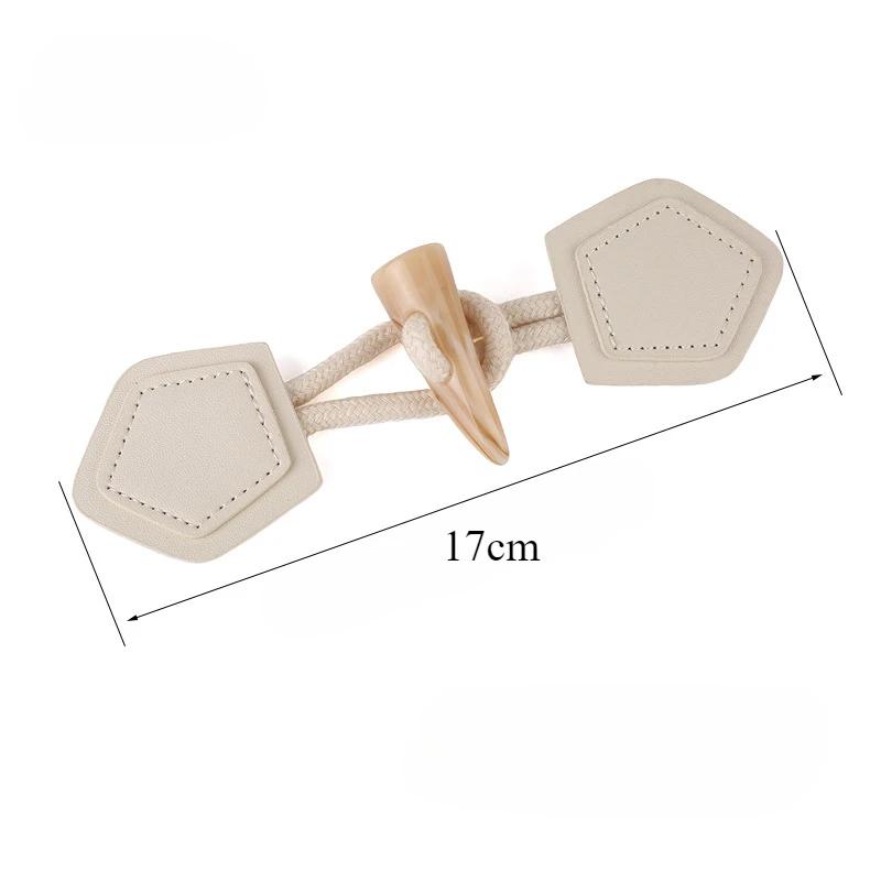 

1pc Leather Resin Rope Buckle DIY Sewing Supplies Black Coat Woolen Button Sweater Children s Horn Buckle