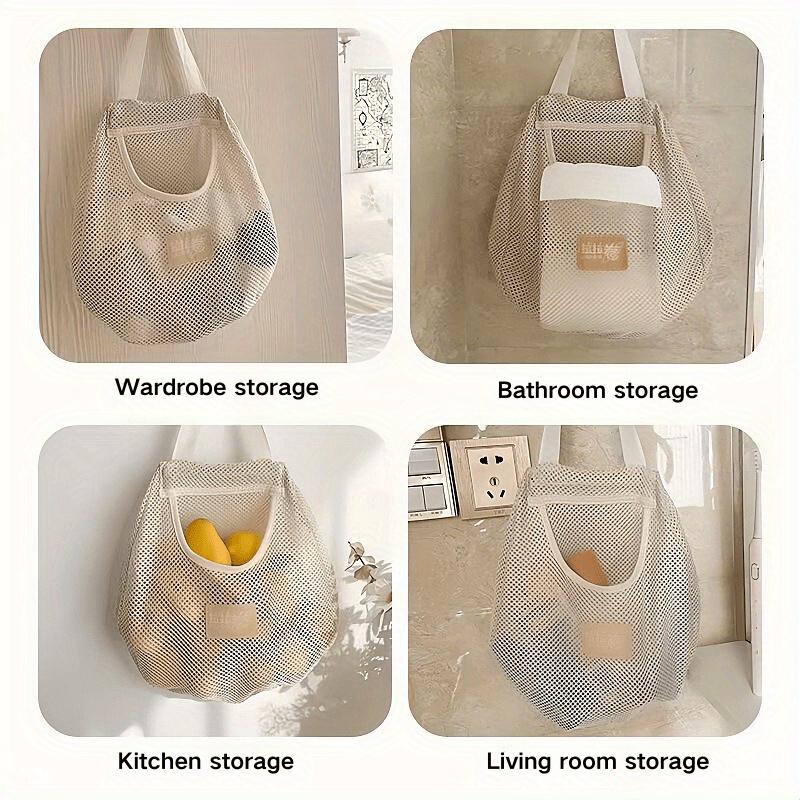 3pcs Canvas Hanging Storage Bags - Wall Mounted,Dormitory Storage Bags|Wall Mounted Bags | Clothing Storage Bags