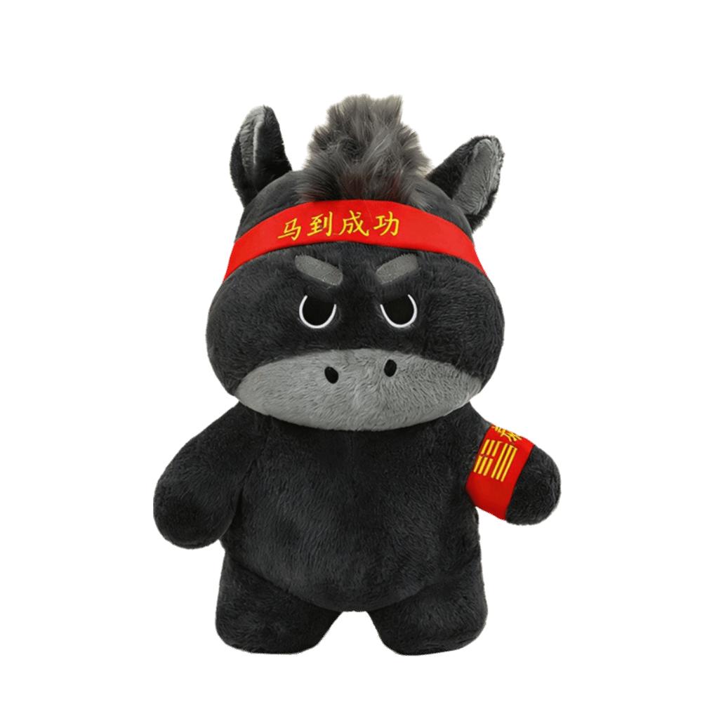

Cute Design Black Horse Mascot Black Color Zodiac Pony Figurine Lucky Horse Figurine Festive Decor 30cm