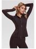 High Elasticity Women's Slim Fit Stand Collar Sports Jacket - Double Zipper Yoga & Running Wear