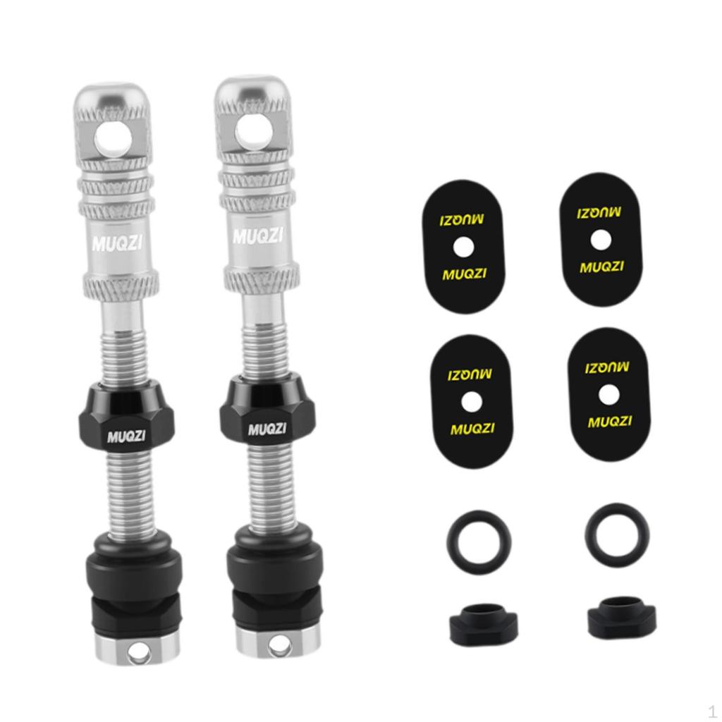 2 Pieces Aluminum Alloy Tubeless Presta Valve Stem with Core Remover Tool for Most Rims