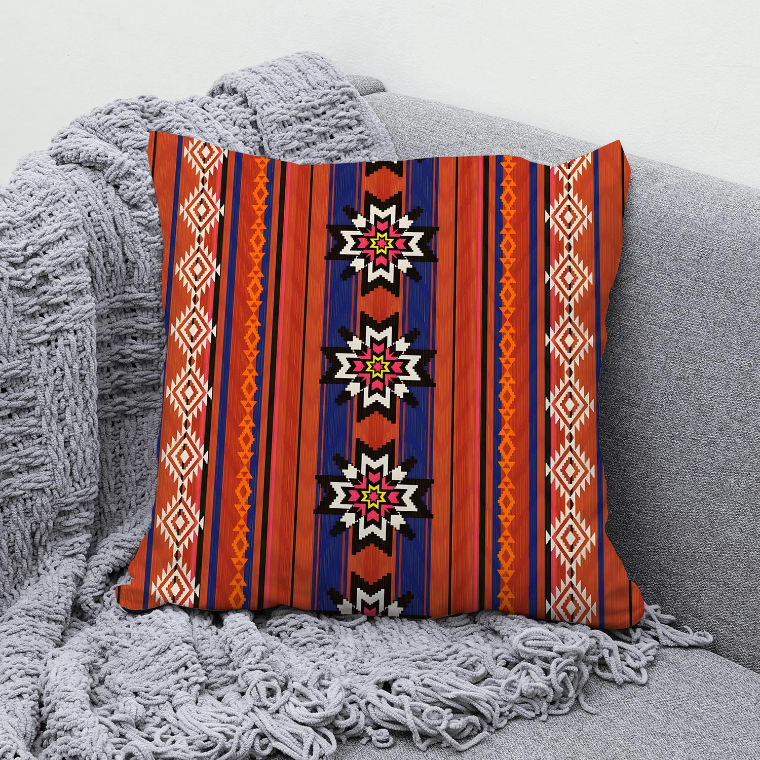 Home Decor Bohemian Pattern Geometric Pillow Covers Pattern Cushion Cover Suitable for Sofa Bedroom Car Pillow Cover 40x40cm