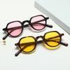  New Fashion Round Sunglasses Women Ocean Lens Leopard Blue Eyewear Men Trending Rivets Punk Sun Glasses