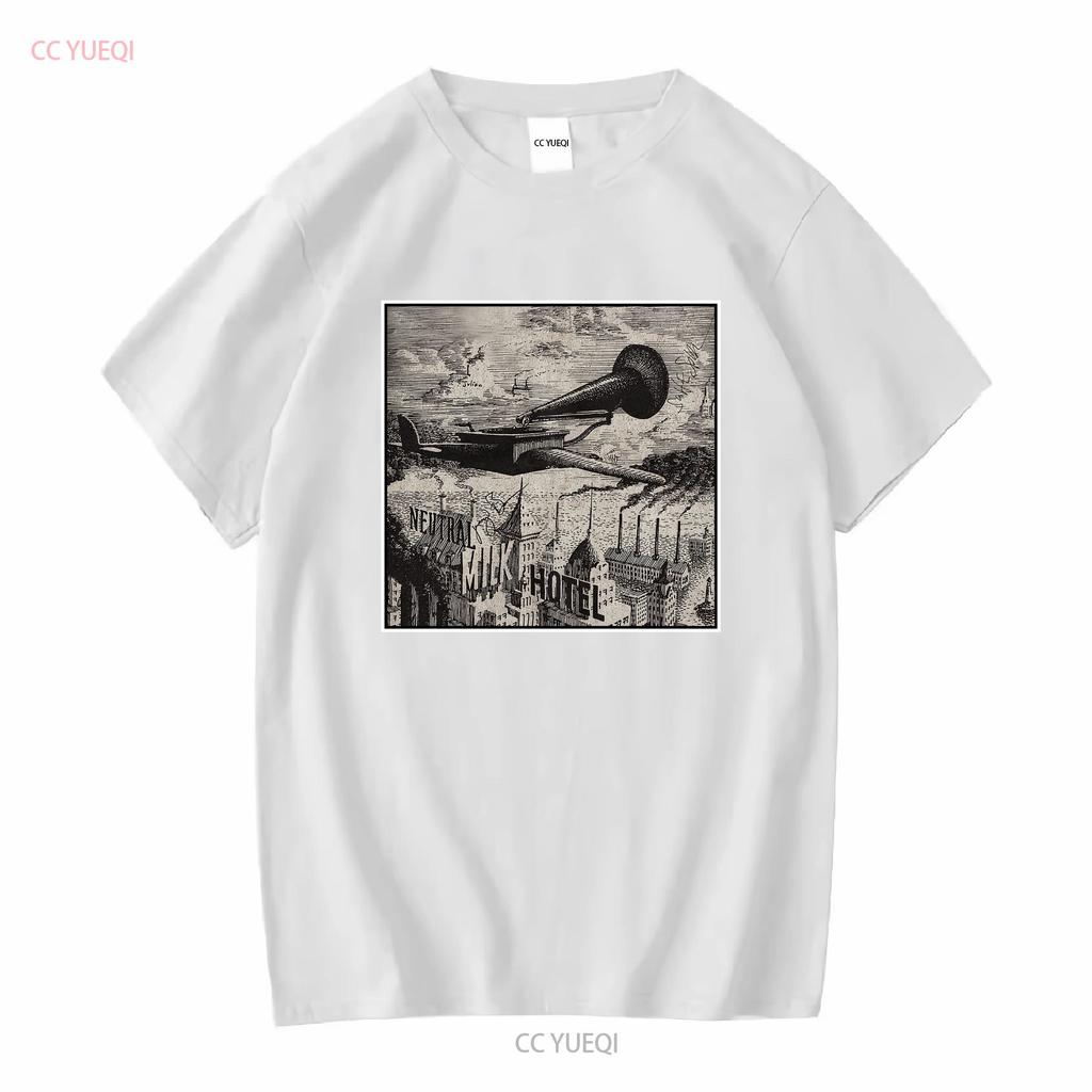 Neutral Milk Hotel Aeroplane T Shirt Military Green Color Te4206 Vintage Washed Streetwear Slightly Casual Designer Clothes