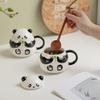Cute Red Panda Fat Pier Pier Ceramic Cup Cartoon Mug Cute Milk Cup Coffee Cup National Style Ceramic Water Cup