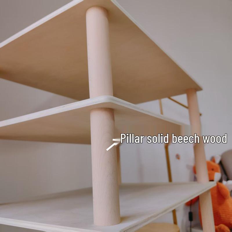 Children's Natural Wood Multi-Layer Storage Rack for Toys and Kindergarten Rooms