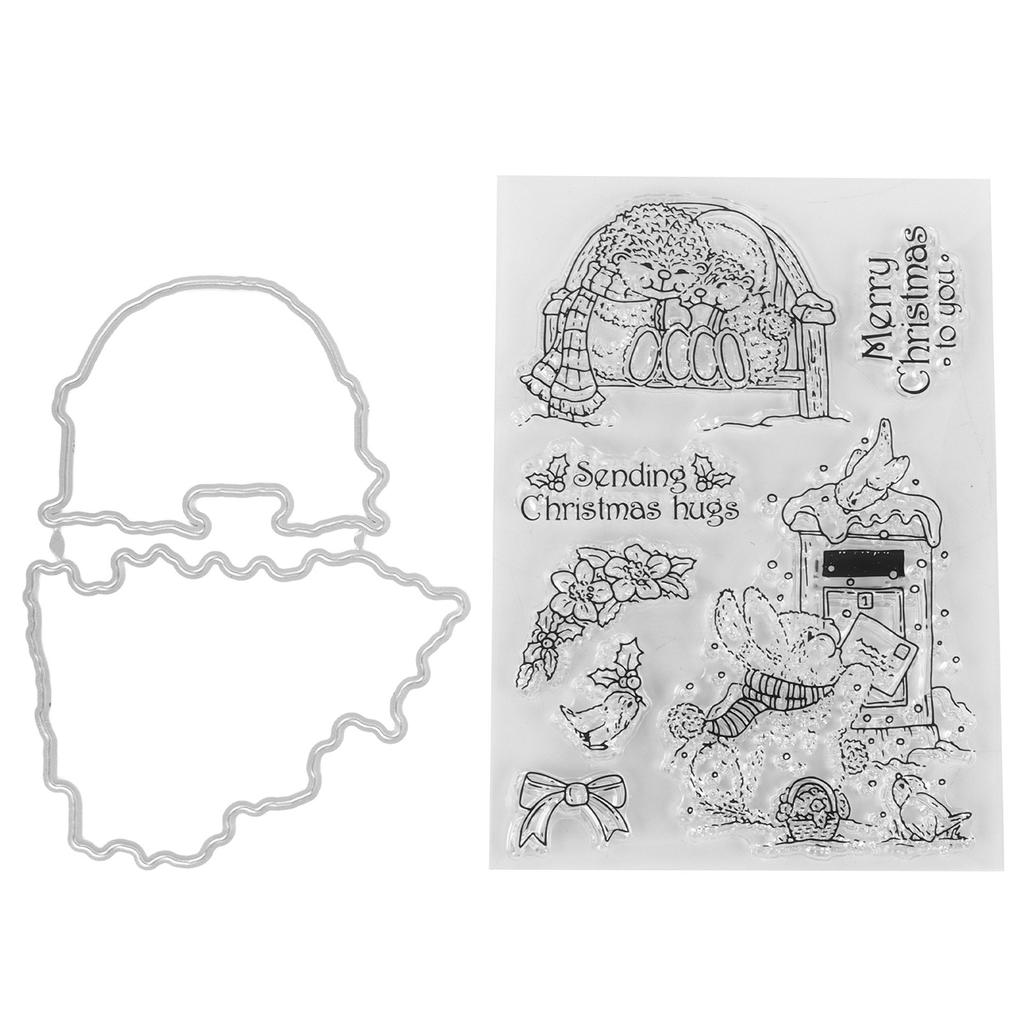 Clear Stamp Unique Shape Decorative Transparent Template with Cutting Die for DIY Scrapbook Crafts