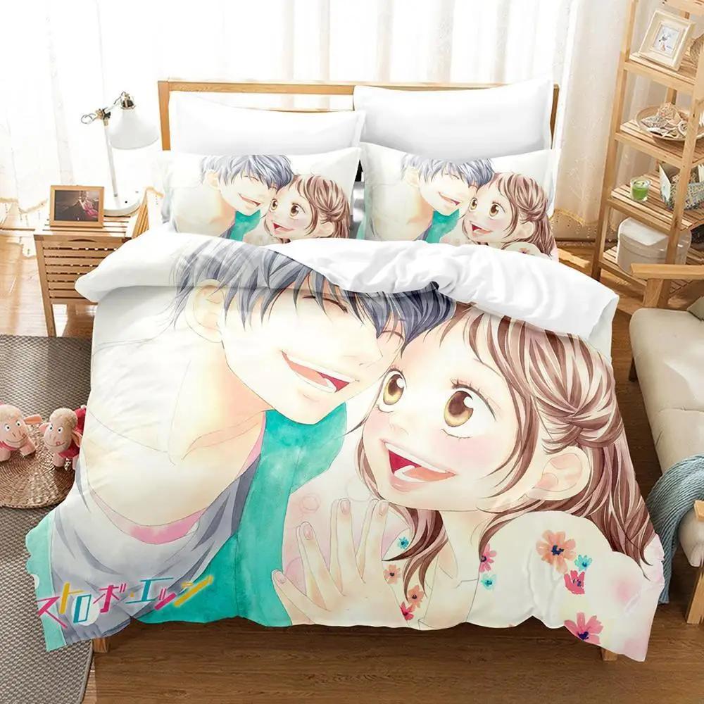 3D Print Anime Ao Haru Ride Bedding Set Single Twin Full Queen King Size Bed Set Adult Kid Bedroom Duvetcover Sets Home Textiles