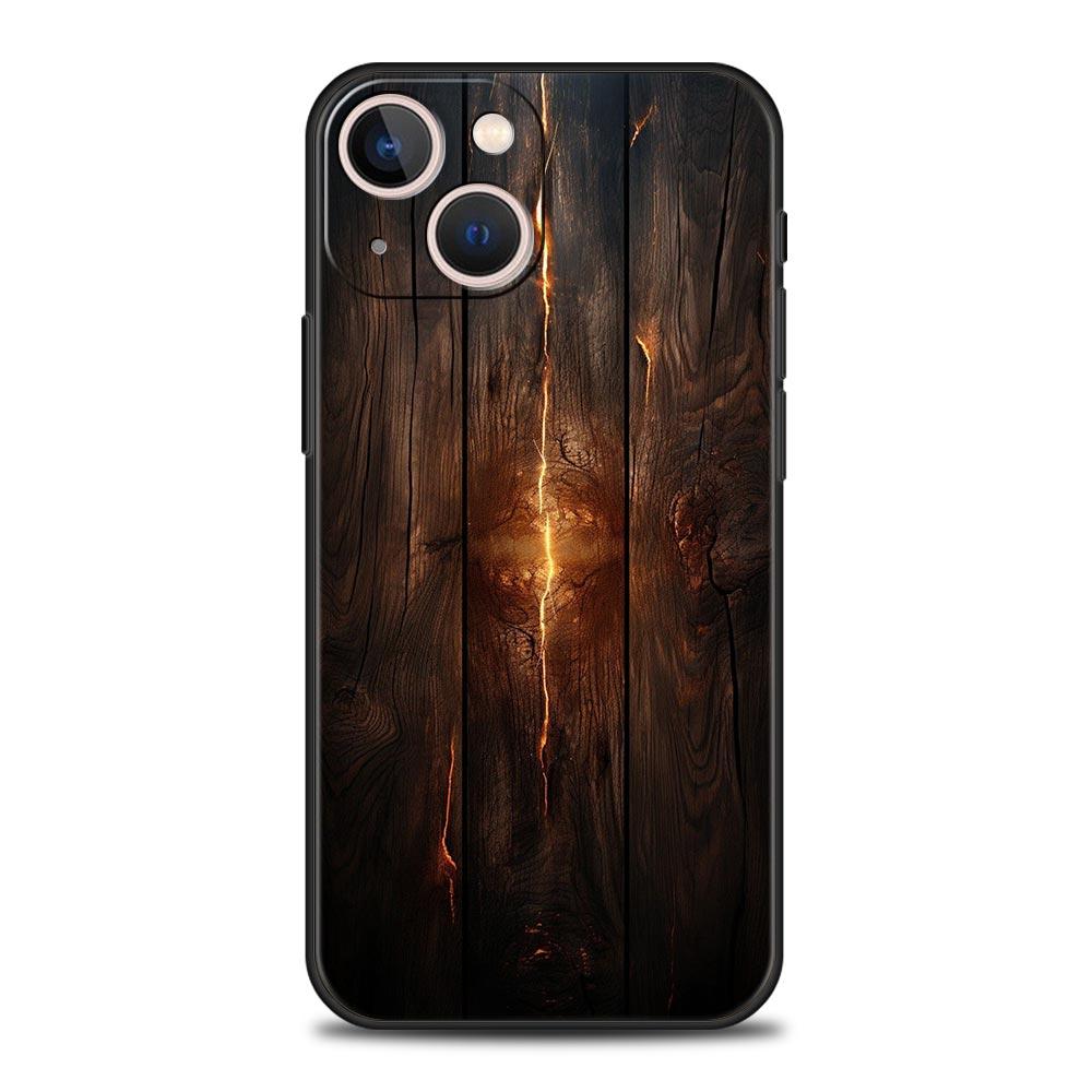 Luxury Vintage Wood Grain Pattern Phone Case Cover for iPhone 17 16 15 14 13 12 11 Pro Max 17 Air Plus Shockproof Soft TPU Shell