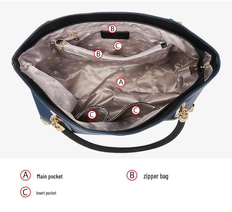 Women's 2024 Luxury Cowhide Tote Bag - Large Capacity Handheld Shoulder Bag