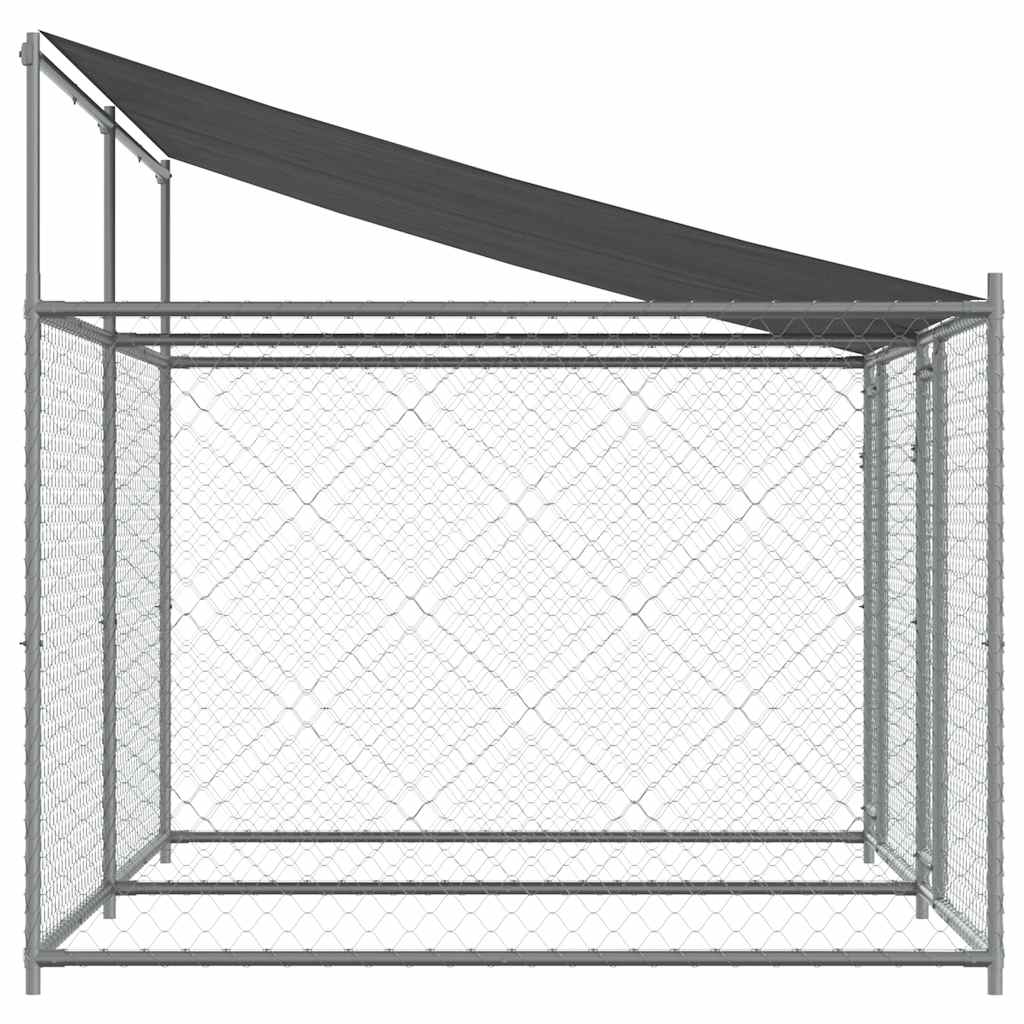 Vidaxl Dog Cage, With Roof and Door, Grey, 4X2X2 M, Steel