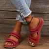 2023 Retro Stitch Plus Size Non-slip Wedge Sandals - Women's One-Strap Slippers