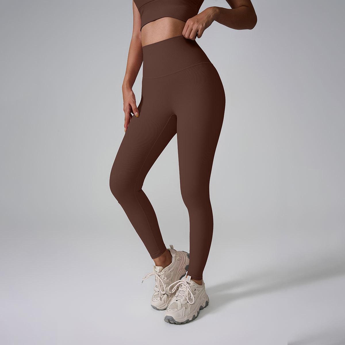 

Женские леггинсы для йоги с высокой талией, с эффектом «нюд» (телесного цвета), с эффектом «персикового лифтинга» и карманами Small