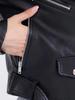 Damen Slim Fit PU-Leder Motorradjacke mit schrägem Reißverschluss